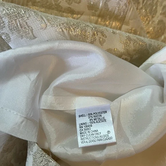 NWT TAHARI Arthur S Levine Champagne & Gold Formal Dress SZ 8 - Picture 12 of 13
